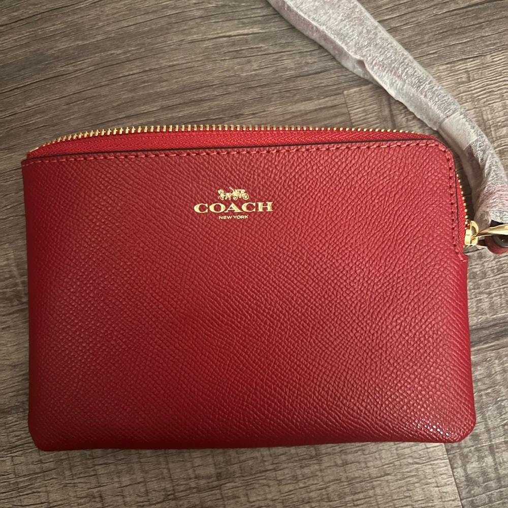 Coach Red Leather Wristlet